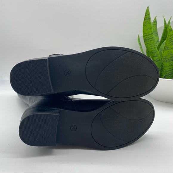 KAREN SCOTT Deliee2 Riding Boots in black and cognac faux leather size 6.5M NEW - Picture 5 of 9